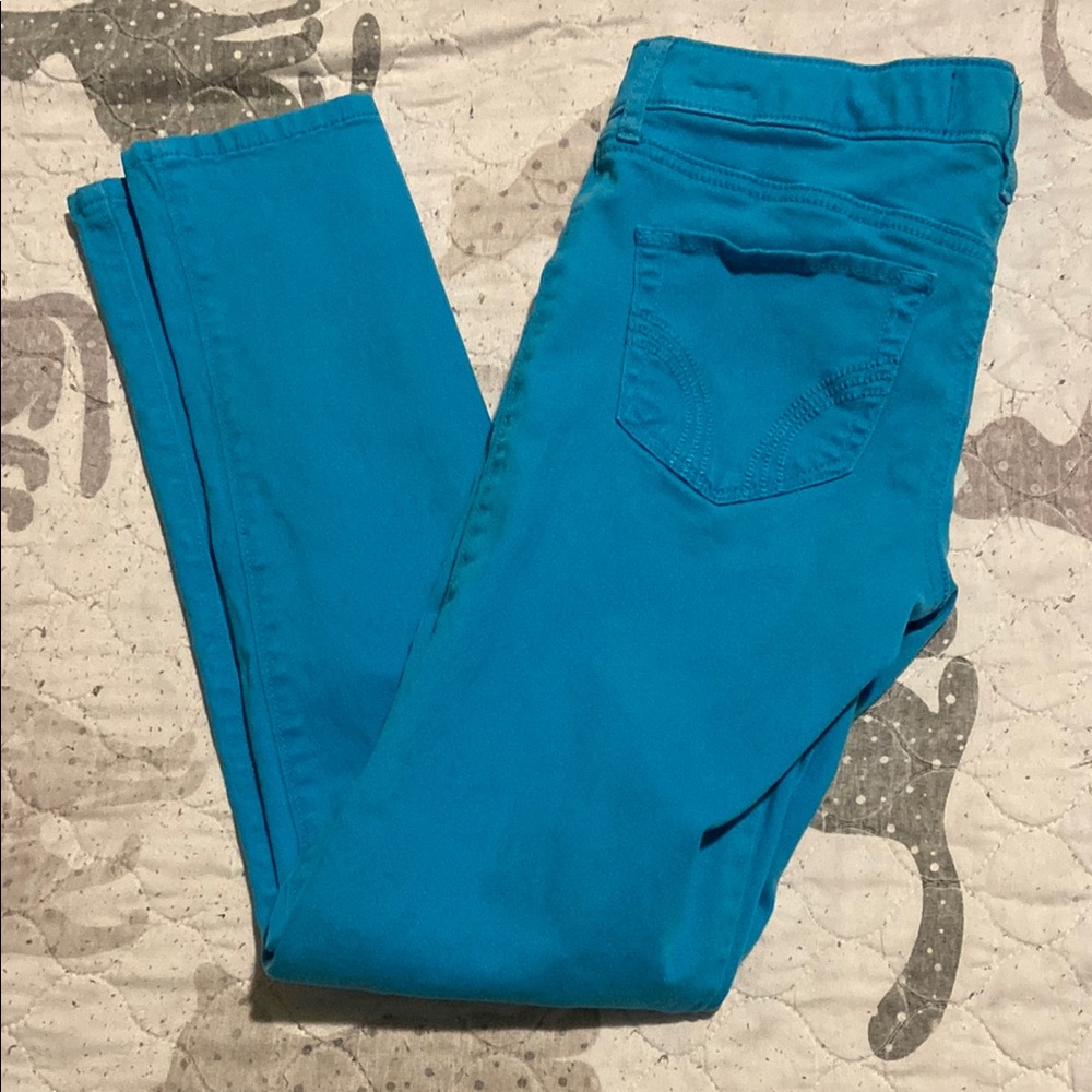 Hollister Women's Skinny Jeans in Bright Blue